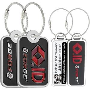 imageForge Lost and Found Luggage Tags Global Luggage Tracking Tag WorldTracer Compatible Travel Sentry Powered Baggage ID System for Luggage Bags Suitcases and More Black 2 PKBlack 2 Medium 2 Small
