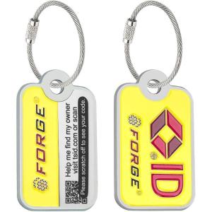 imageForge Lost and Found Luggage Tags Global Luggage Tracking Tag WorldTracer Compatible Travel Sentry Powered Baggage ID System for Luggage Bags Suitcases and More Black 2 PKYellow 2 Pk