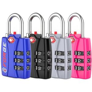imageForge Luggage Locks TSA Approved 4 Pack 4 Colors Small Combination Lock with Zinc Alloy Body Open Alert Easy Read Dials for Travel Suitcase Bag Backpack LockersAllColors2