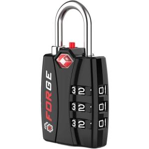 imageForge Luggage Locks TSA Approved 4 Pack 4 Colors Small Combination Lock with Zinc Alloy Body Open Alert Easy Read Dials for Travel Suitcase Bag Backpack LockersBlack 1PK