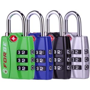 imageForge Luggage Locks TSA Approved 4 Pack 4 Colors Small Combination Lock with Zinc Alloy Body Open Alert Easy Read Dials for Travel Suitcase Bag Backpack LockersALl colors 1