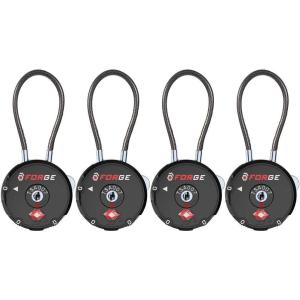imageForge Quality TSA Approved Luggage Locks for Travel Accessories Suitcase Pelican case Set Your own Combination Zinc Alloy BodyCable Locks Pink 2 LocksBlack 4Pk