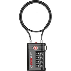 imageForge TSA Approved Luggage Locks 4 Digit Combination TSA Travel Locks with TSA008 Open Alert Indicator Zinc Alloy Body for Luggage Suitcase Backpack and More Black 4 LocksBlack 1 PK