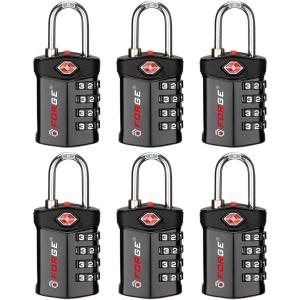 imageForge Travel LockTSA Approved Luggage Locks for Air Travel Gym Lockers School Lockers Pelican Cases Gun Case Easy Read Dials Durable Alloy BodyMuticolors 6 Pack
