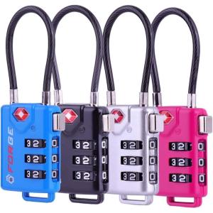 imageTSA Approved Cable Luggage Locks 6 Pack Easy Read Dials with Alloy Body4 Colors Cable 4 Pack