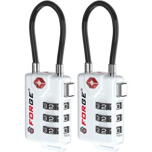 imageTSA Approved Cable Luggage Locks 6 Pack Easy Read Dials with Alloy BodyWHITE 2PK