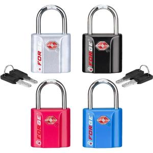 imageTSA Approved Luggage Locks UltraSecure Dimple Key Travel Locks with Zinc Alloy Body4 Colors 4 Pack