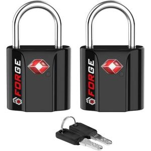 imageTSA Approved Luggage Locks UltraSecure Dimple Key Travel Locks with Zinc Alloy BodyBlack 2 Pack
