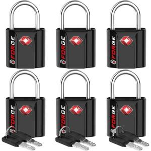 imageTSA Approved Luggage Locks UltraSecure Dimple Key Travel Locks with Zinc Alloy BodyBlack 6 Pack