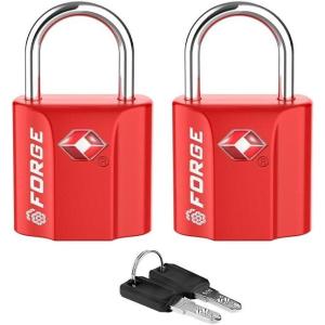 imageTSA Approved Luggage Locks UltraSecure Dimple Key Travel Locks with Zinc Alloy BodyRed 2 Pack