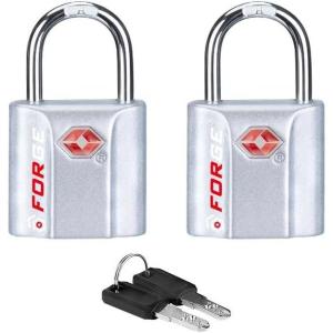 imageTSA Approved Luggage Locks UltraSecure Dimple Key Travel Locks with Zinc Alloy BodySilver 2 Pack