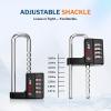 imageFORGE Combination Lock with Adjustable Long Shackle 157385 4Digit Heavy Duty Waterproof Padlock for Outdoor Gate Fence School Gym Locker Toolbox Case Zinc Alloy SilverBlack