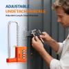 imageFORGE Combination Lock with Adjustable Long Shackle 157385 4Digit Heavy Duty Waterproof Padlock for Outdoor Gate Fence School Gym Locker Toolbox Case Zinc Alloy SilverOrange