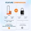 imageFORGE Combination Lock with Adjustable Long Shackle 157385 4Digit Heavy Duty Waterproof Padlock for Outdoor Gate Fence School Gym Locker Toolbox Case Zinc Alloy SilverOrange