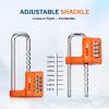 imageFORGE Combination Lock with Adjustable Long Shackle 157385 4Digit Heavy Duty Waterproof Padlock for Outdoor Gate Fence School Gym Locker Toolbox Case Zinc Alloy SilverOrange