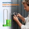 imageFORGE Combination Lock with Adjustable Long Shackle 157385 4Digit Heavy Duty Waterproof Padlock for Outdoor Gate Fence School Gym Locker Toolbox Case Zinc Alloy SilverGreen