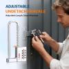 imageFORGE Combination Lock with Adjustable Long Shackle 157385 4Digit Heavy Duty Waterproof Padlock for Outdoor Gate Fence School Gym Locker Toolbox Case Zinc Alloy SilverSilver