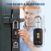 imageForge 4Digit Combination Padlock with Backup Keys Recover Forgotten Code Waterproof Outdoor Lock AntiPick for Locker Gate Fence Hasp Storage Black Long ShackleBlack