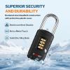 imageForge 4Digit Combination Padlock with Backup Keys Recover Forgotten Code Waterproof Outdoor Lock AntiPick for Locker Gate Fence Hasp Storage Black Long ShackleBlack