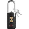 imageForge 4Digit Combination Padlock with Backup Keys Recover Forgotten Code Waterproof Outdoor Lock AntiPick for Locker Gate Fence Hasp Storage Black Long ShackleBlack