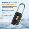 imageForge 4Digit Combination Padlock with Backup Keys Recover Forgotten Code Waterproof Outdoor Lock AntiPick for Locker Gate Fence Hasp Storage Black Long ShackleBlack