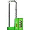 imageFORGE Combination Lock with Adjustable Long Shackle 157385 4Digit Heavy Duty Waterproof Padlock for Outdoor Gate Fence School Gym Locker Toolbox Case Zinc Alloy SilverGreen