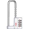 imageFORGE Combination Lock with Adjustable Long Shackle 157385 4Digit Heavy Duty Waterproof Padlock for Outdoor Gate Fence School Gym Locker Toolbox Case Zinc Alloy SilverSilver