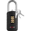 imageForge 4Digit Combination Padlock with Backup Keys Recover Forgotten Code Waterproof Outdoor Lock AntiPick for Locker Gate Fence Hasp Storage Black Long ShackleBlack